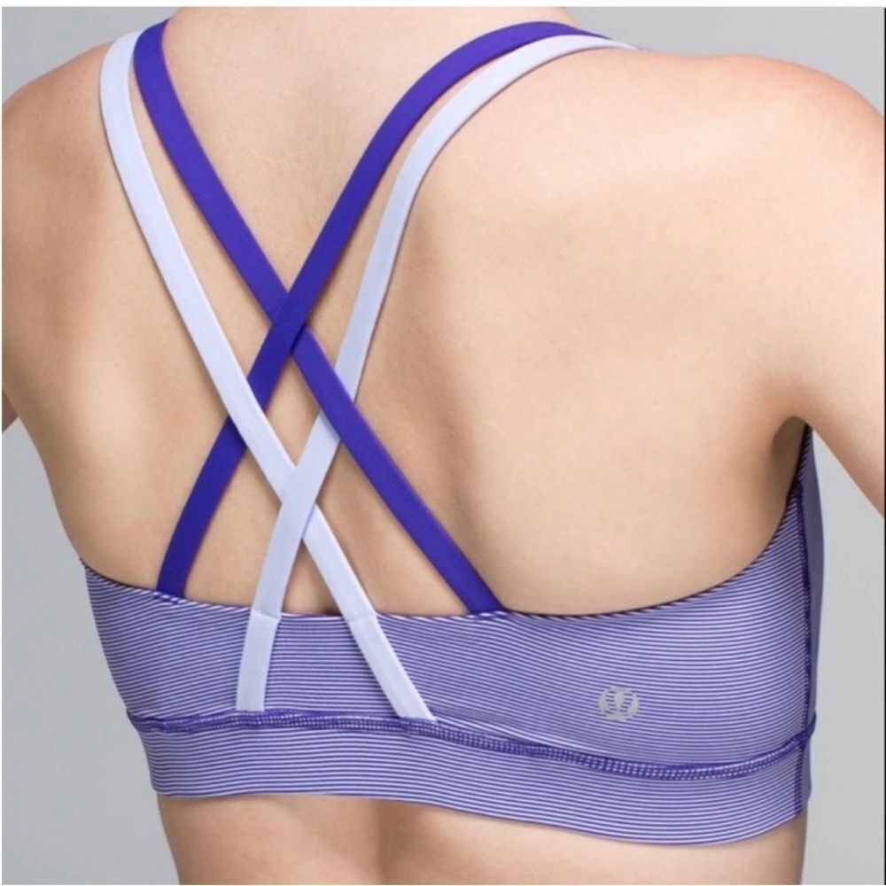 LULULEMON | Energy Sports Bra Wee Stripe Bruised Berry/Cool Breeze Women’s 8